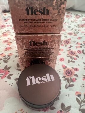 Flesh Pot Lip, eye, & Cheek Gloss - Rose Gold Packaging